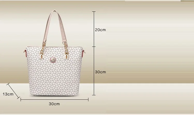 6 pcs lady set bag Women handbag with shoulder bag+Totes+clutch+key holder