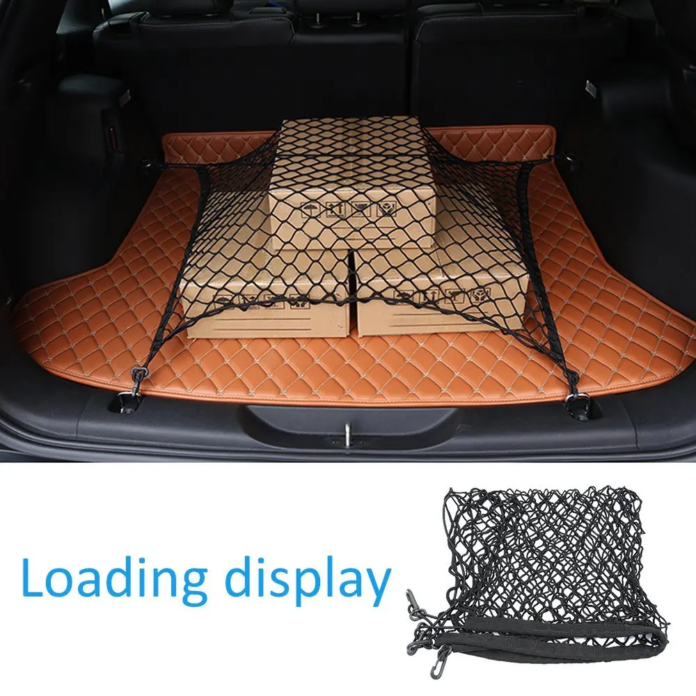 MICTUNING Upgraded 41"x30" Cargo Net Auto Trunk Rear Cargo Organizer Elastic Mesh Net Holder- Universal Fit for SUV Truck