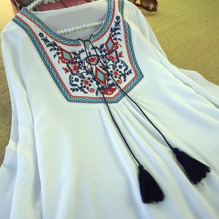 satin blouse New 2021 Vintage Summer Women Cotton Embroidery Shirt Clothes Bohemia Blusa Feminina Loose Cute Shirt Plus Size Tunic Blouse womens blouses