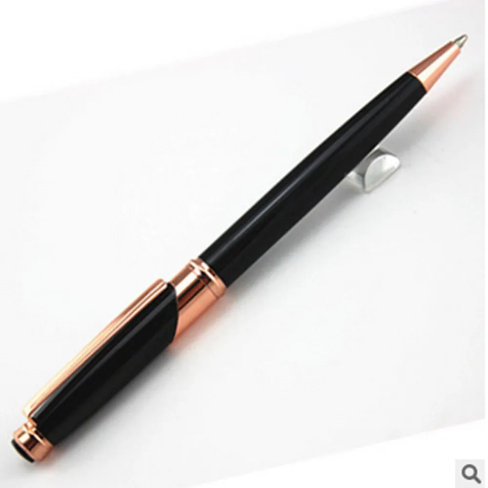 Black & Rose Gold Metal Ballpoint Pen Writing Gift Pen Luxury Roller