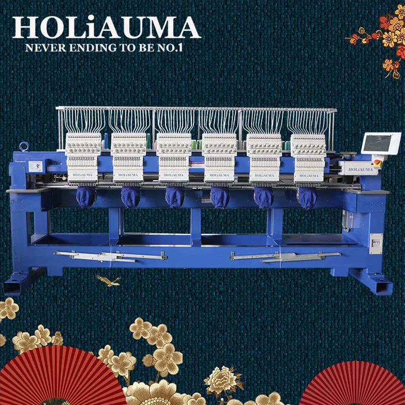 Holiauma 1200 Spm High Speed Cap Tshirt Flat Computer 6 Head