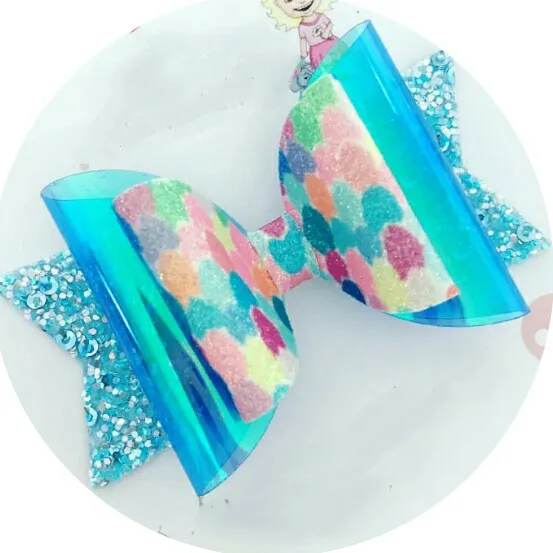 

Thumbelina 3.5inch Blue Princess Hairgrips Glitter Hair Bows with Clip Dance Party Bow Hair Clip Girls Hair Accessories