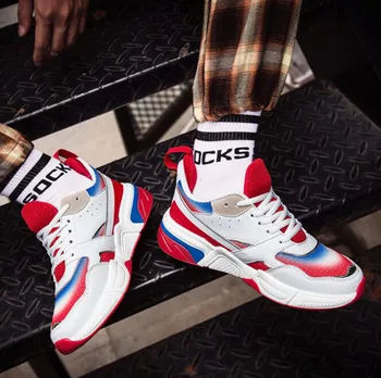 

New Harajuku Ins Super Hot Men's Shoes Fashion Trend Colorful Casual Sports Shoes Shockproof Height Increasing Cool Men's Shoes