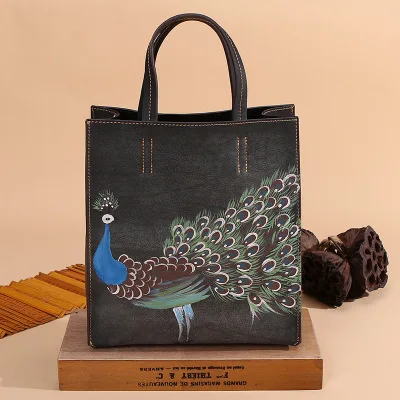 New Brand Femal Genuine Leather Handbags Ladies Retro Elegant Shoulder Messenger Bag Cow Leather Handmade Woman Bags Big - Цвет: GRAPHITE GREY