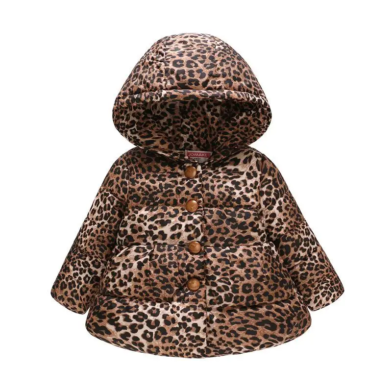 Зимняя одежда для маленьких мальчиков и девочек Милая хлопковая куртка с капюшоном и принтом милое детское пальто для детей возрастом от 2 до 5 лет теплая верхняя одежда с героями мультфильмов, парка - Цвет: brown