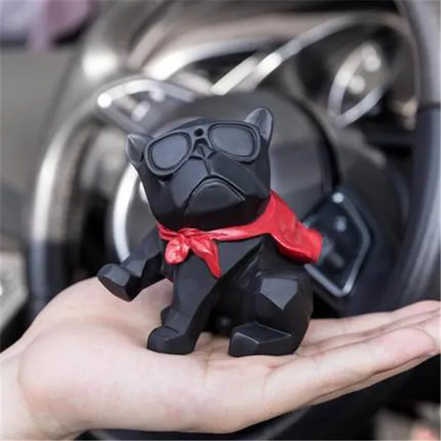 

Car Ornament French Bulldog Desk Statues Home Decor Geometry Cute Dog Modern Car Cabinet Figures Resin Crafts Christmas Gifts