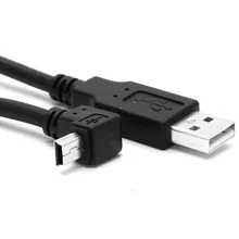 5pcs USB 2.0 A Macho-Up Angular de 90 graus USB Mini B Masculino cabo 50 cm