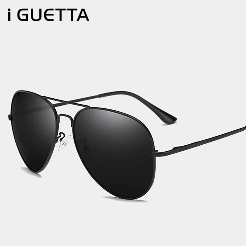 

iGUETTA Sunglasses Men Polarized UV400 High Quality Metal Glasses Frame Big Frame Retro Design Driving Glasses For Men IYJC133