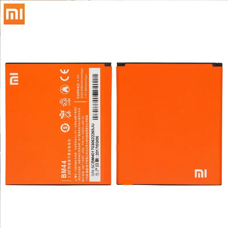 100% Оригинальный аккумулятор BM44 Xiaomi Redmi 2 2A аккумуляторы для подзарядки 2200 мАч