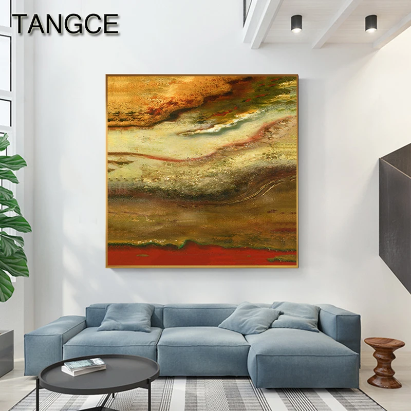 

Abstract Yellow Red Desert Canvas Art Painting Tableau Decoration Murale Salon Modern Posters and Print for Living Room Cafe Bar