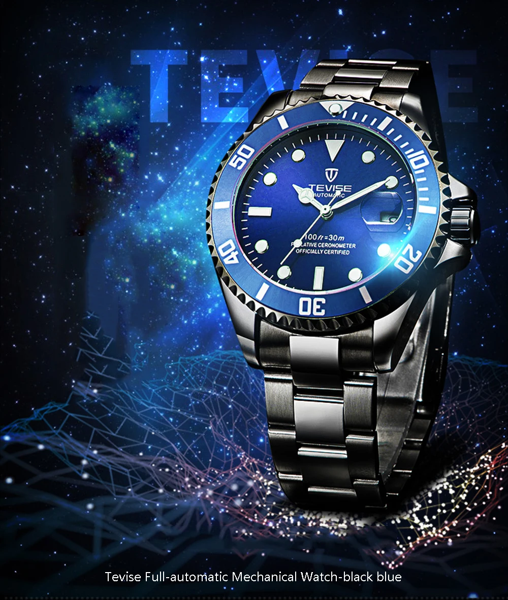

TEVISE men's mechanical watch men Skeleton Automatic Mens Watch Moon Phase Clock Business Wristwatches Relogio wrist watch