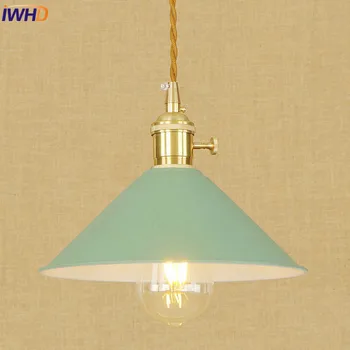 

IWHD Post Modern LED Pendant Lamp Colorful Creative Nordic Simple Pendant Light Droplight Loft Hanglamp Fixtures Home Lighting