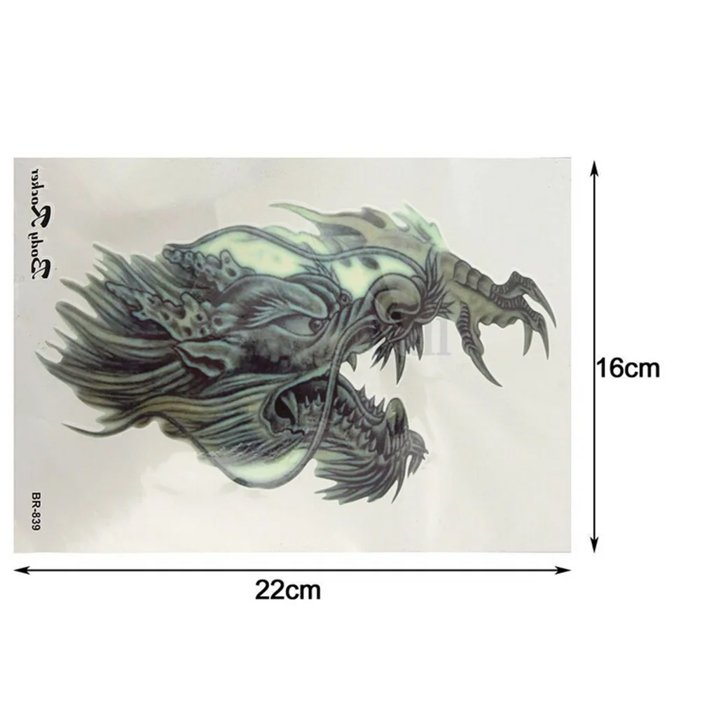 Новинка, временная художественная наклейка, лучшая акция, дракон, водонепроницаемая, съемная, на руку, на ногу, на тело, тату для мужчин и женщин, 22X16 см