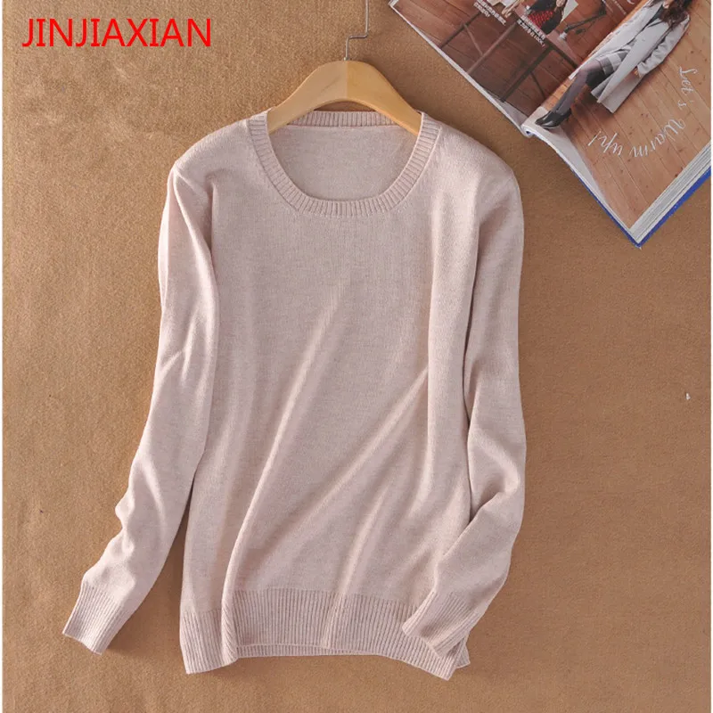 2018 Cashmere sweater women's sweaters and pullovers fashion women's solid color long-sleeved sweater S-XXXL sweater knit
