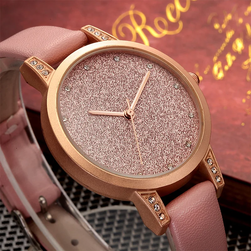 

REBIRTH Women Watches Rhinestone Luxury Lady Quartz Wristwatches Leather Fashion Causal Watch Women Dress Watch Bracelet Watches