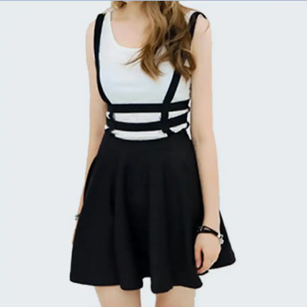 black suspender dress