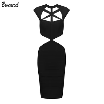 

2019 Newest Summer Dress Women Sleeveless O Neck Cut Out Elegant Celebrity Bandage Dress Backless Vestidos De Fiesta Party Dress