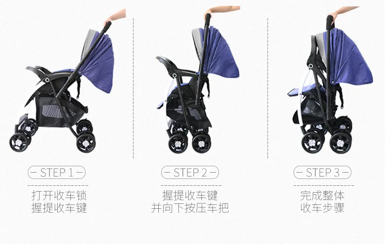 Надеюсь, что четыре колеса Детские коляски Высокая Пейзаж противоударный двунаправленный ручка Wagen новорожденных детские коляски сидя и