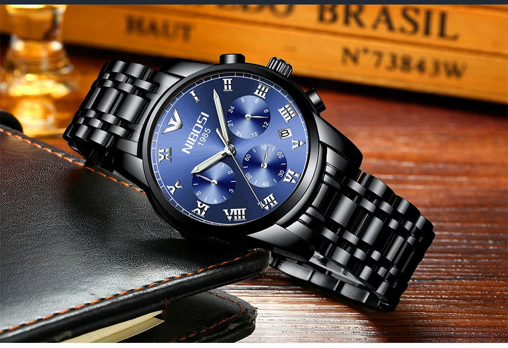 Saat Watch Men Gold Luxury 2017 NIBOSI Full Steel Wrist Watch Brand Dress Mens Watches Blue Uhren Herren Wasserdicht  (15)