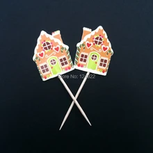 12 шт./упак. Рождественский домик Форма торт вставленная карта, маленький мусс кольцо, Тирамису, сыр, помадка торт украшения инструменты