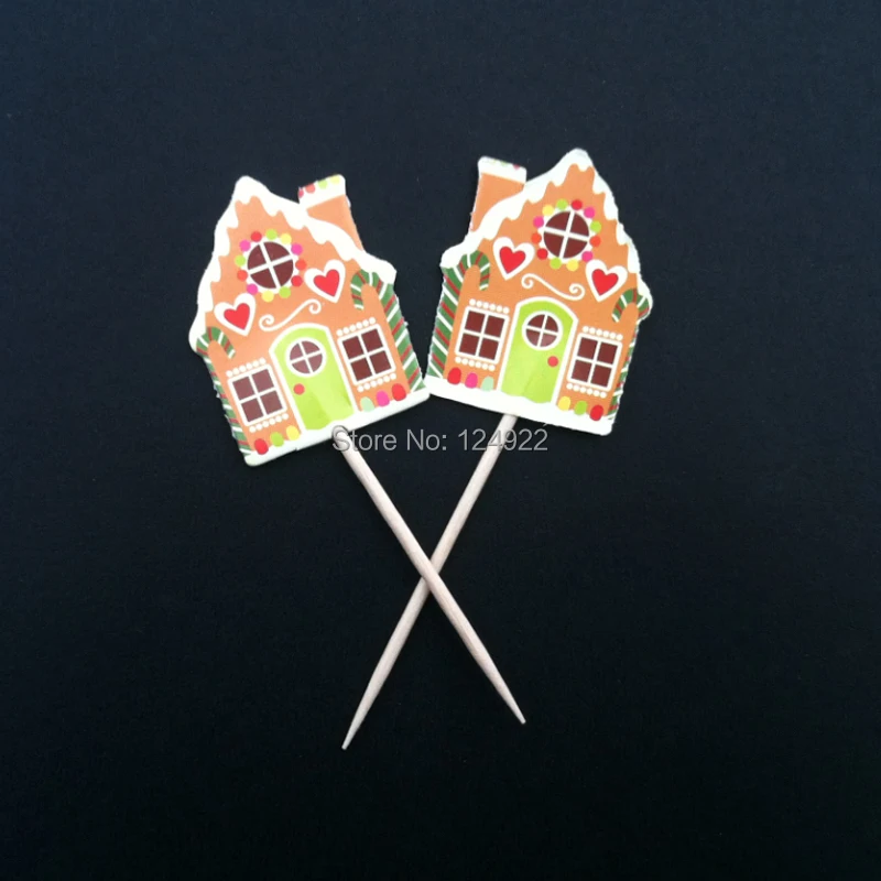 

12 Pcs/Pack Christmas Hut Shape Cake Inserted Card, Small Mousse Ring, Tiramisu, Cheese, Fondant Cake Decorating Tools