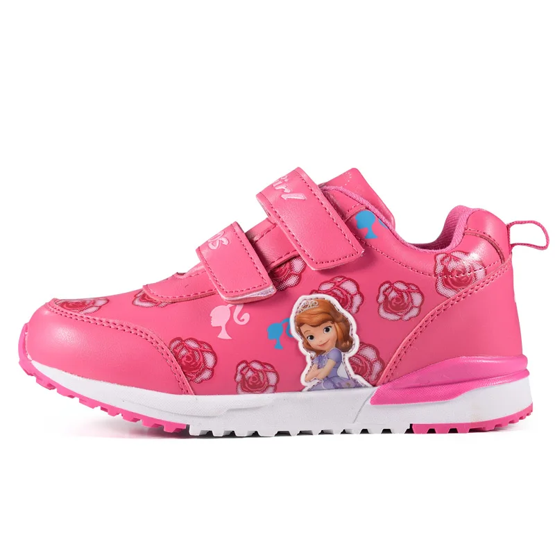 Зимние кроссовки для детей, детская обувь принцессы Софии, обувь для девочек, модная повседневная спортивная обувь для бега, плюшевая обувь для девочек