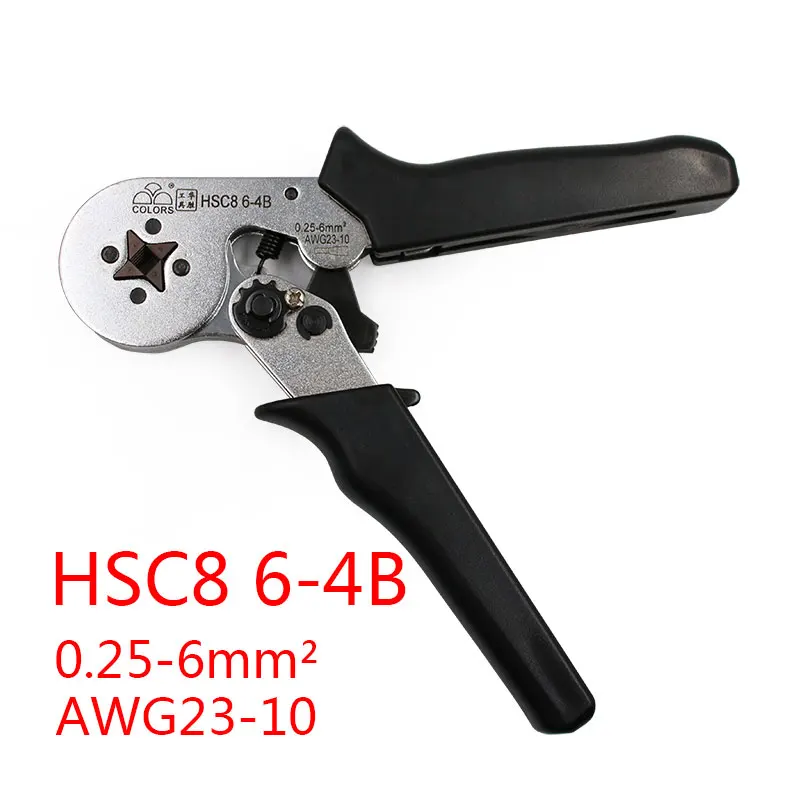 HSC8 6-4 HSC8 6-6 6-6A 6-6B 6-4A 6-4B 16-4 регулируемые обжимные плоскогубцы AWG 0,25-6mm2 плоскогубцы ручной инструмент набор VE терминалы Ferramentas - Цвет: HSC8 6 4B