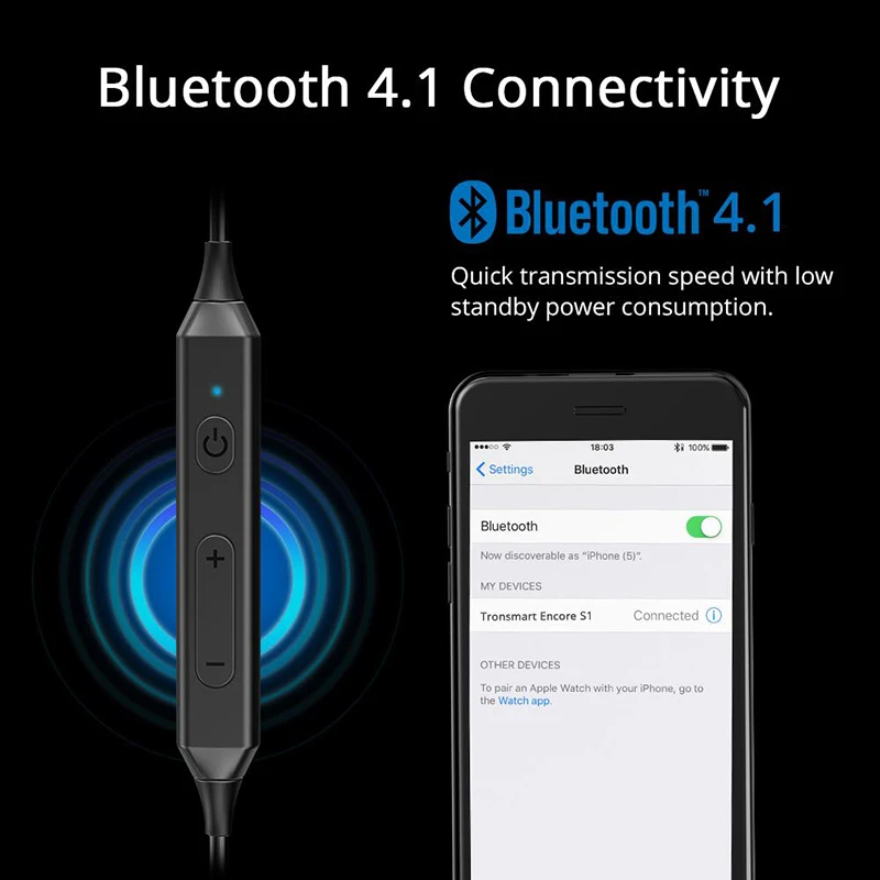 Магнитные bluetooth-наушники Tronsmart Encore S1 со встроенным микрофоном, время воспроизведения до 10 часов