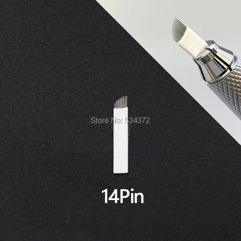 

14 PinX50pcs Newest Permanent Makeup Needle Eyebrow Tattoo Blades For 3D Embroidery Manual blade