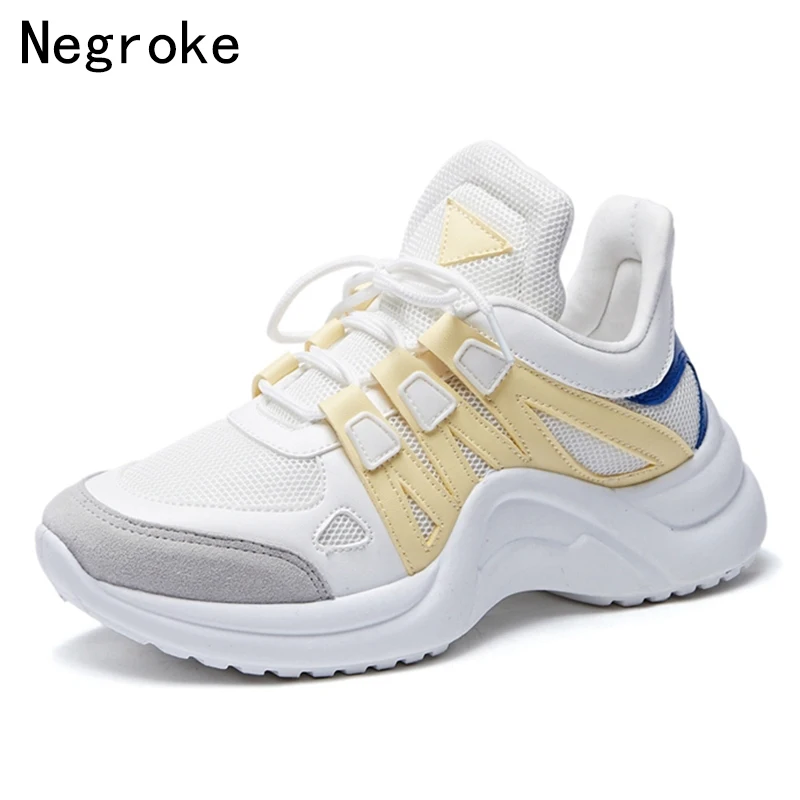 

2019 Fashion Women Sneakers Plus Size 35-43 Platform Casual Shoes Woman Lace Up Spring Summer Trainers Tenis Feminino