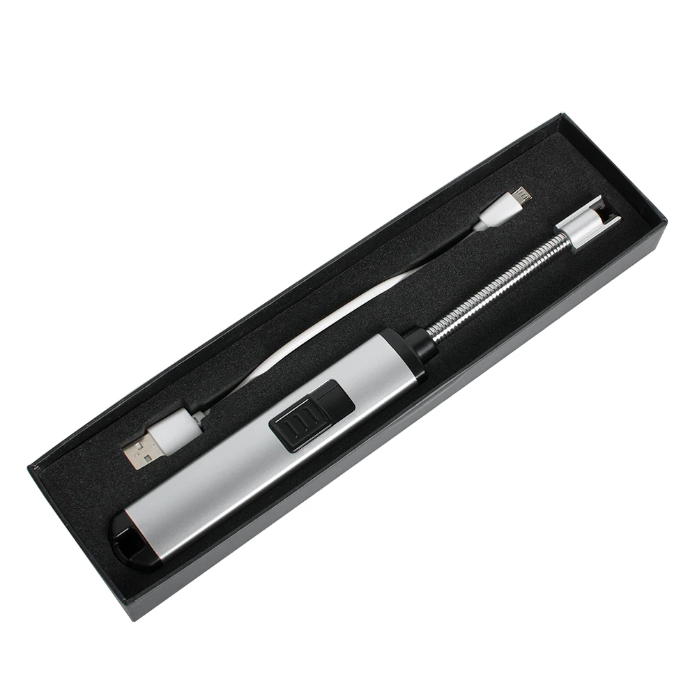 Электрическая дуговая Зажигалка USB заряжаемый без огня электронные зажигалки 360 градусов гибкий переключатель безопасности шеи
