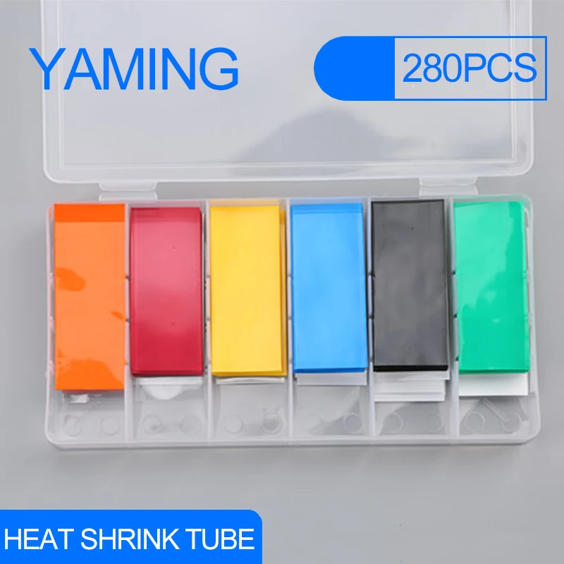 

280pcs PVC Heat Shrink Tubing Tube Wrap Kit For 18650 Battery Flat 18.5mm Wiring Accessories Assorted Kit with Storage Box