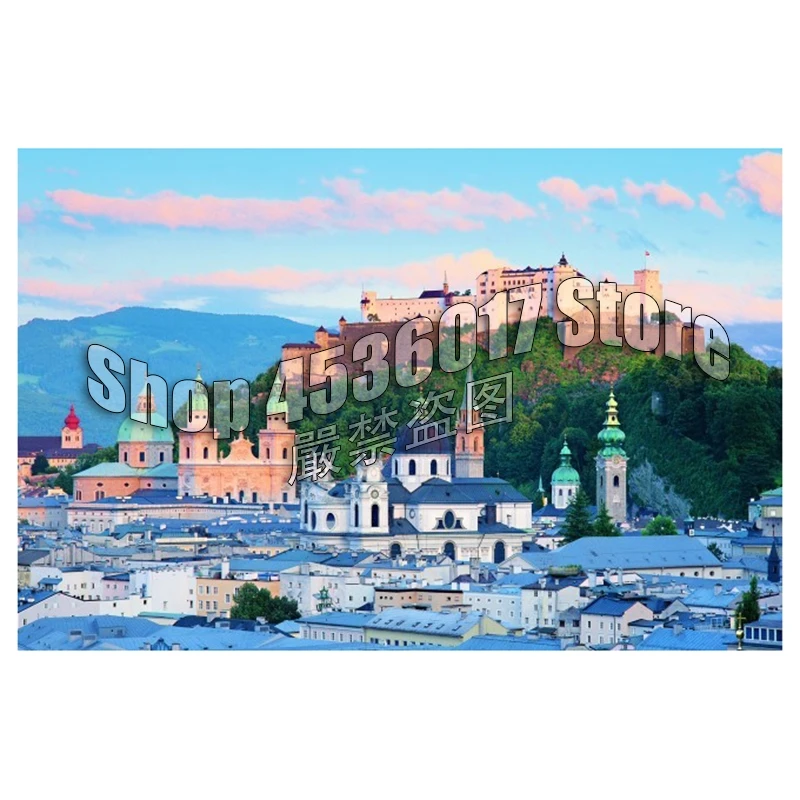 Salzburg Landscape Architecture Needlework Embroidery 5D DIY Full Diamond Painting Cross Stitch Rhinestone Handmade Room Crafts | Дом и сад