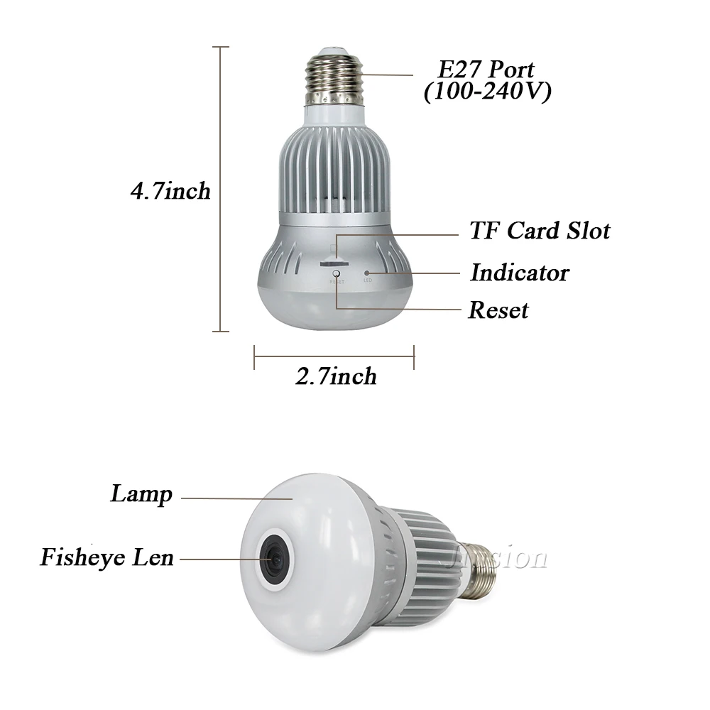  2.4G WiFi Surveillance IP Mini Camera Security Cam 360 Degree CCTV Wireless Motion Sensor 1.3MP Hom