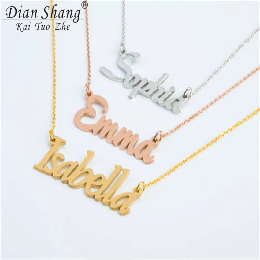 Customized Gift Font Name Charm Necklace Personalized Custom