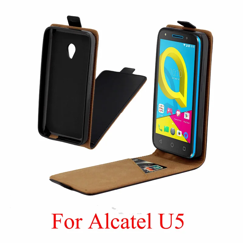 Роскошный Ретро-книга из искусственной кожи чехол для мобильного телефона с вертикальным флипом с откидной крышкой для Alcatel Pixi 4(4) U5 4G A5LED A3