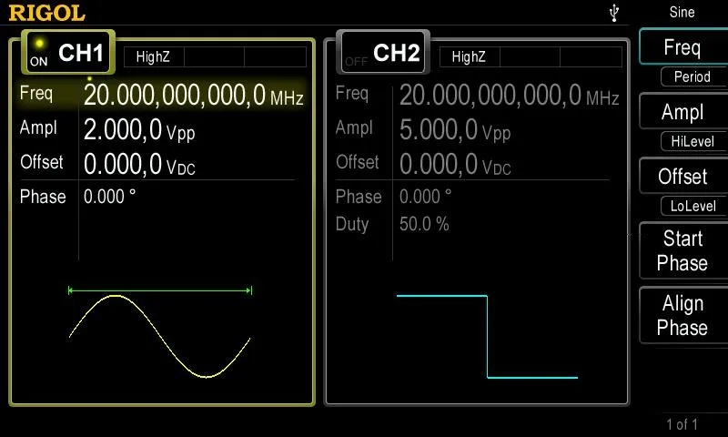 RIGOL генератор сигналов DG4062 60 МГц произвольной формы генератор