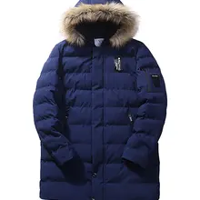 M~ 4XL плюс Размеры осень-зима прямые Для мужчин Мужские парки и Пуховики и парки для мужчин и Пальто Поддельные меховой воротник Повседневное бренд-одежда Afs джип