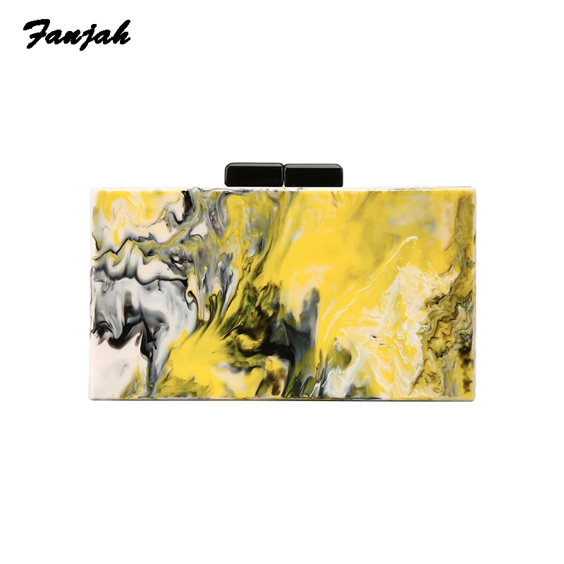 

Marble Landscape Acrylic Purse Clutches Bags Women Shoulder Bag Jelly Candy Summer Beach Handbag Messenger Bags Bolsa Feminina