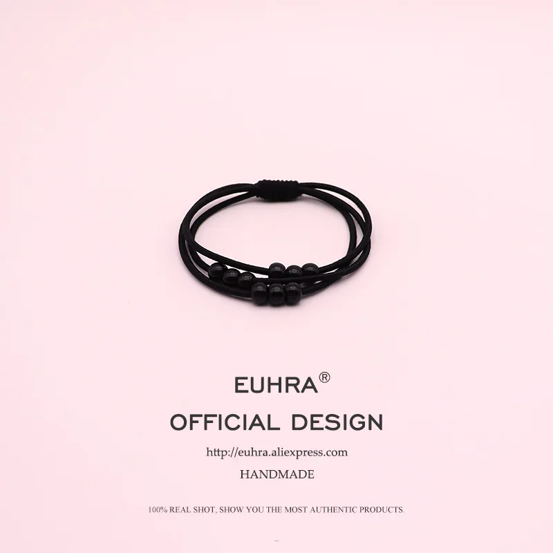 EUHRA 5 цветов маленькие бусины классические ручной работы для женщин эластичные резинки для волос Детские резинки высокая эластичность