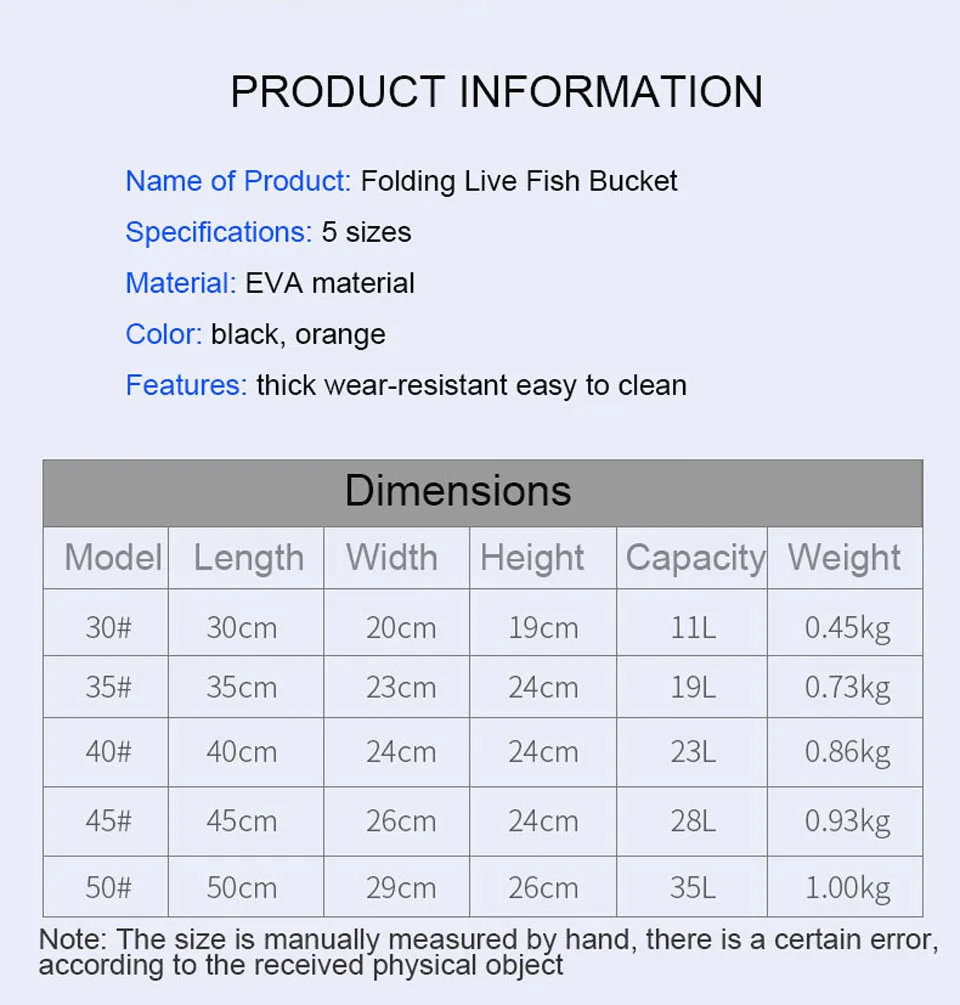 Loogdeel портативное рыболовное ведро на молнии, складная Рыболовная Сумка EVA, ведро для живой рыбы, 5 размеров, походная сумка для рыбалки