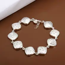 Fina del verano del estilo de plata chapada pulsera 925-sterling-silver joyería pulseras de cadena de diamante para mujeres hombres SB333
