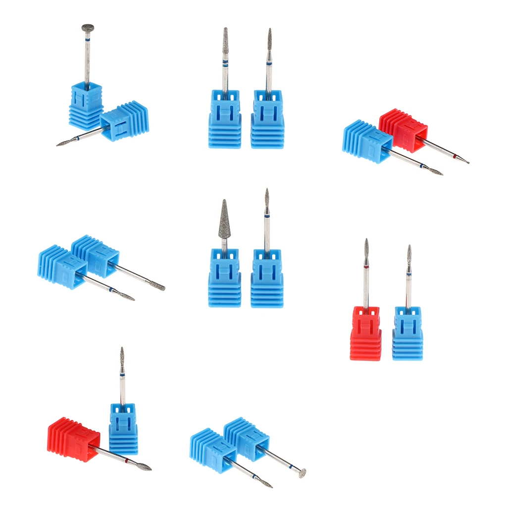 16 шт. сверла для ногтей алмазные сверла для удаления кутикул электропилки инструменты для полировки 2,35 мм(3/32 дюйма