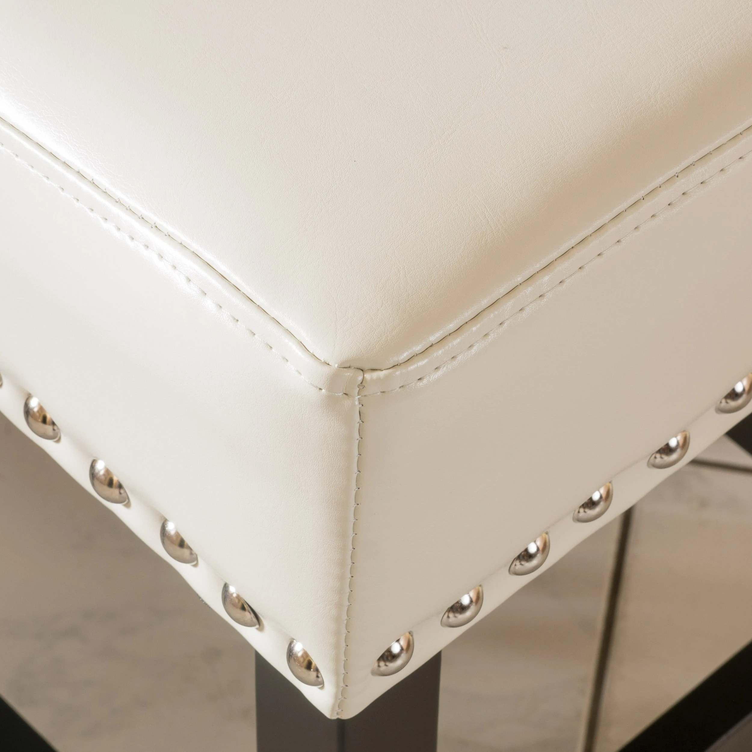Ralph Off-White Leather Backless 26-Inch Counter Stool (Set of 2) (1)
