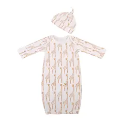 Новорожденных Для маленьких мальчиков Обувь для девочек с длинными рукавами с изображением оленя спальный мешок для новорожденных