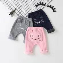 Детские длинные штаны с героями мультфильмов, хлопковые весенние штаны-шаровары для малышей, повседневные штаны для новорожденных, свободные эластичные штаны для малышей