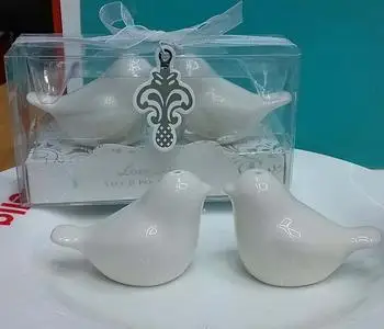 

2013 New arrival white elegant love bird salt pepper shaker wedding bridal shower favor 100SET/lot
