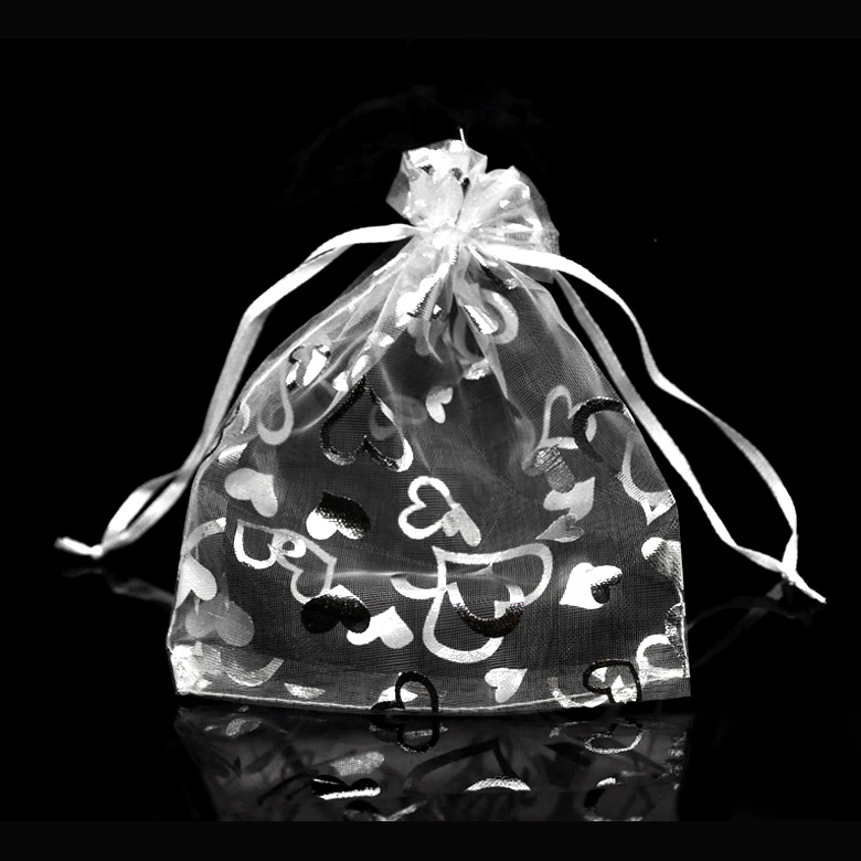 50X organza drawstring jewelry gift bag Silver Bagsin Gift Bags