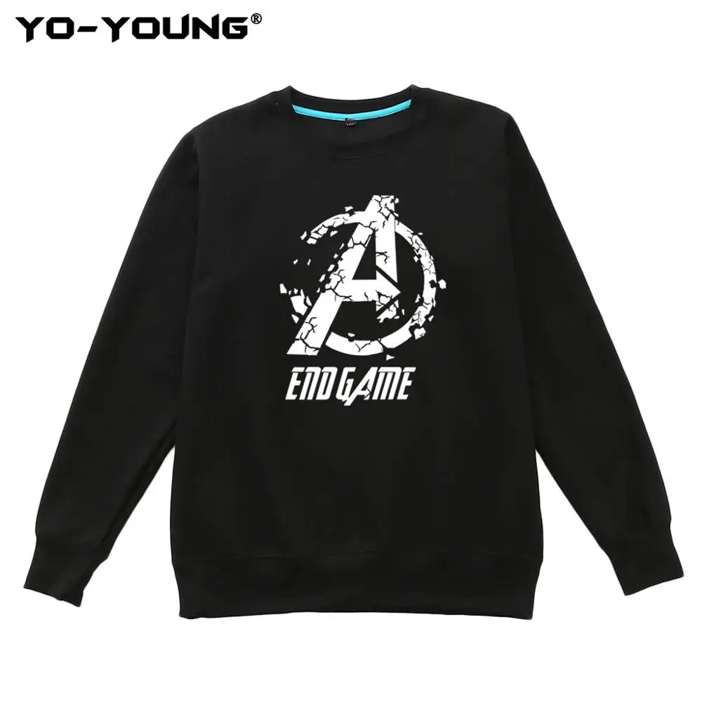 Black Sweatshirt Йо-юношеские Мужские Толстовки, Толстовки, Мстители Marvel, сломанный логотип, принт, унисекс, уличная одежда, качественный флис внутри, на заказ - Цвет: Black Sweatshirt