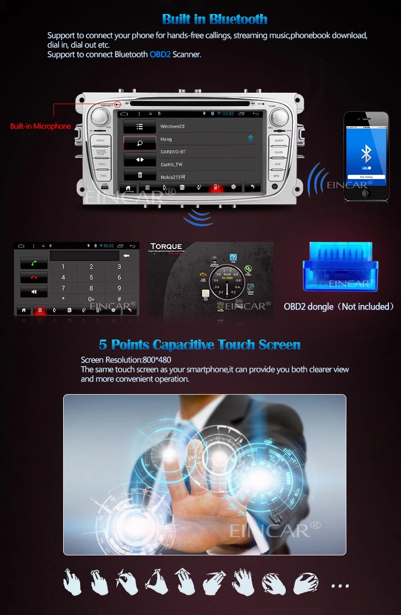 Discount Android 5.1 Car DVD Player for ford focus and mondeo Car Stereo Radio In Dash GPS Navigation Autoradio Headunit Bluetooth CANBUS 6